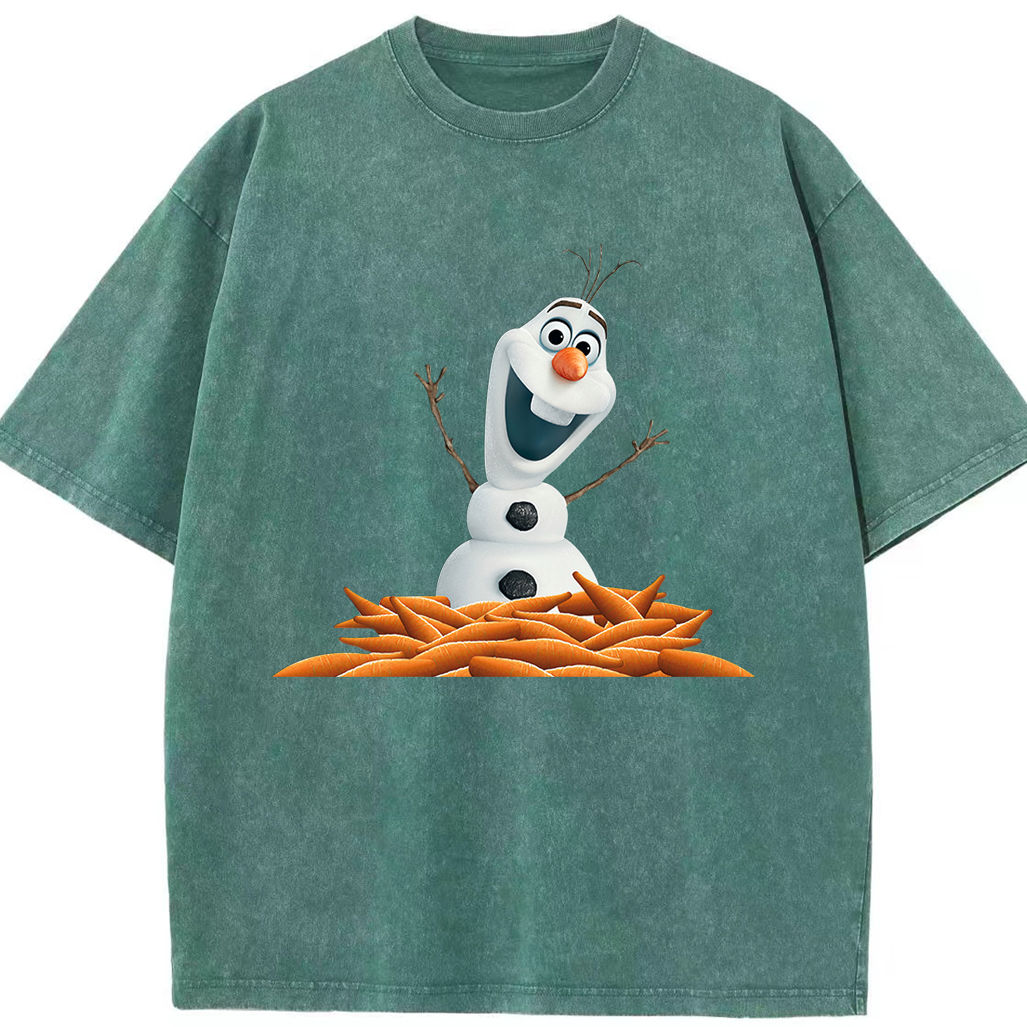 （画像用） アナと雪の女王 アンナ エルサ Frozen Anna Elsa 綿100% ヴィンテージ風 半袖Tシャツ（フロントプリント）